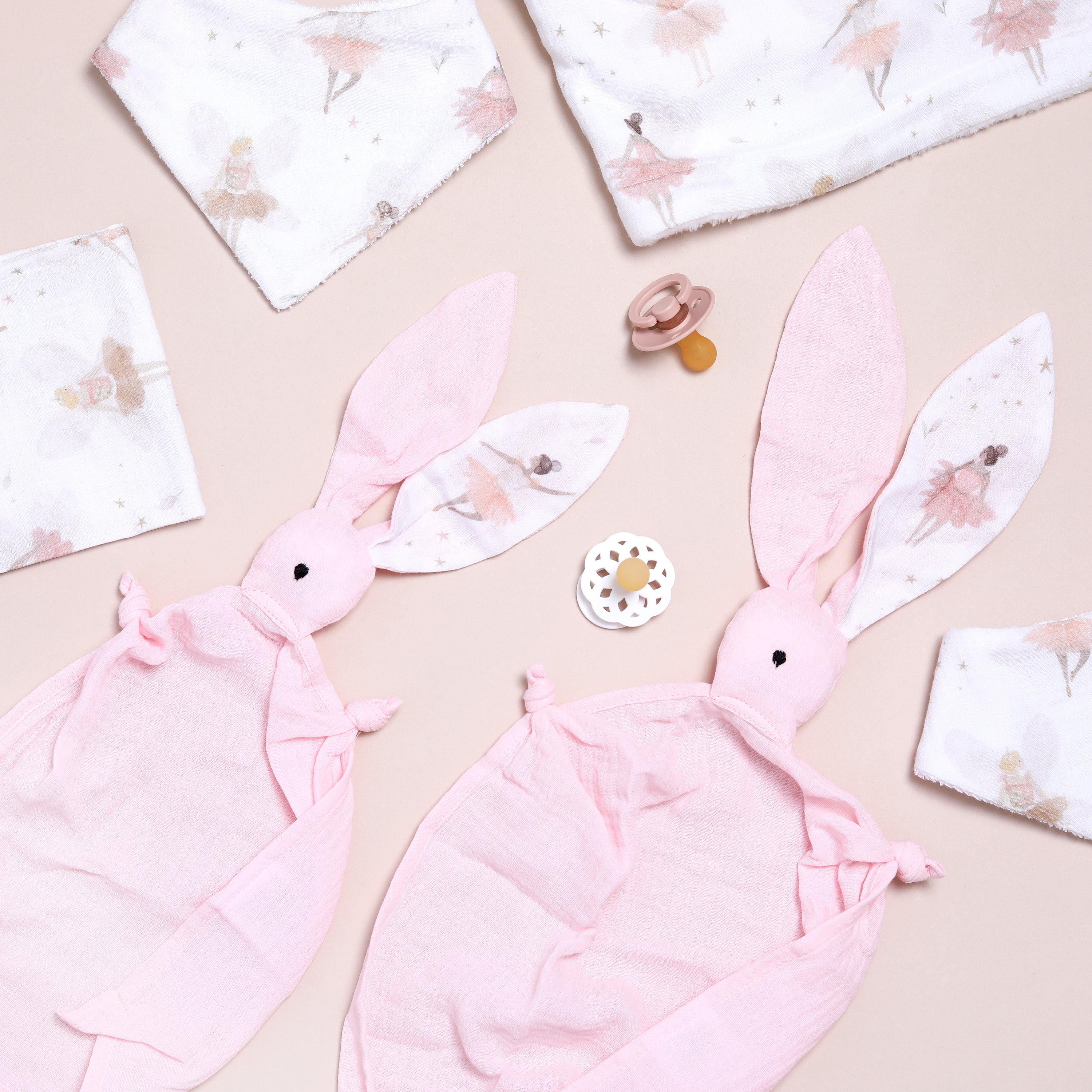 Emma bunny comforter Baby pink Ballerina (Organic) Sue and Samuel