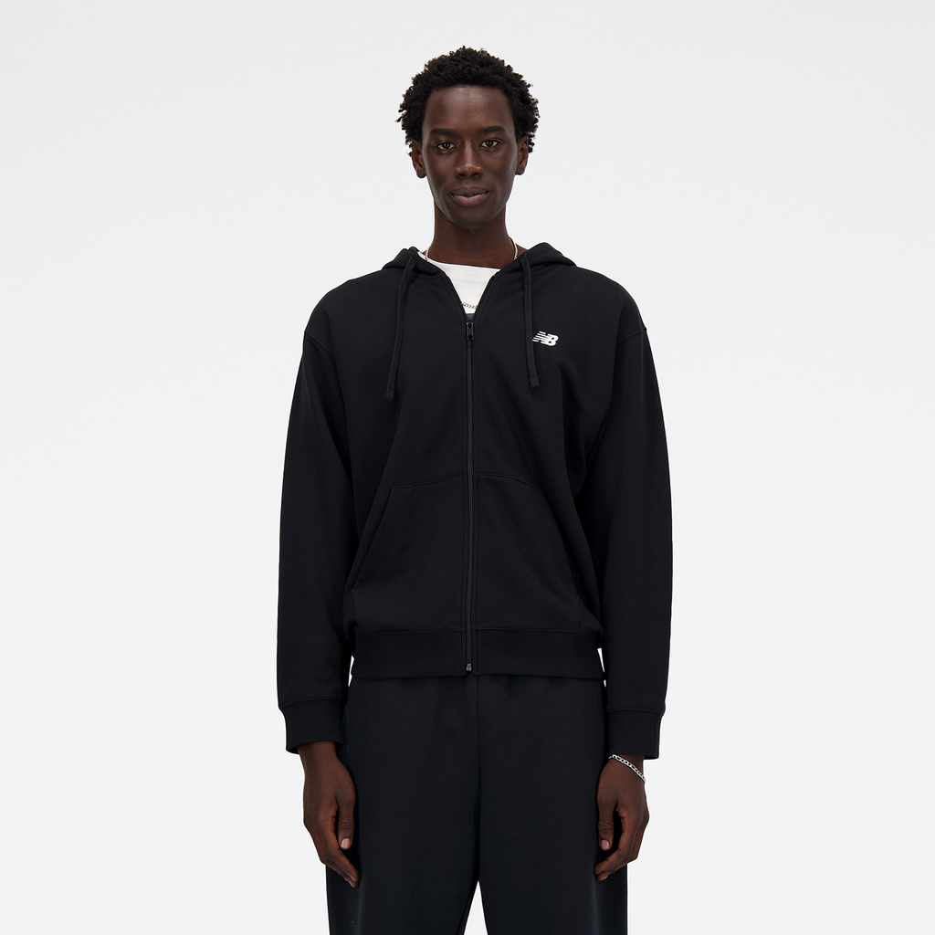 New Balance New Balance Stacked Logo French Terry FZ Hoodie - black