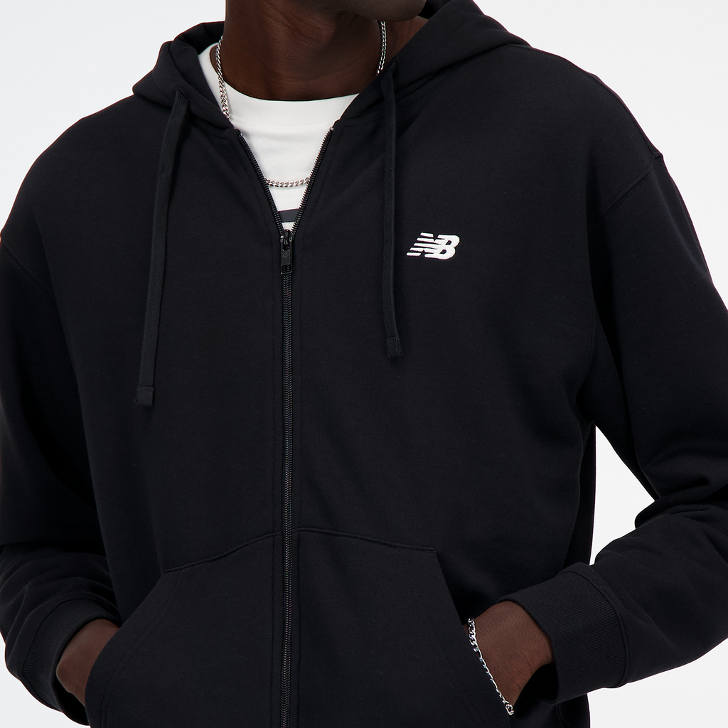 New Balance New Balance Stacked Logo French Terry FZ Hoodie - black