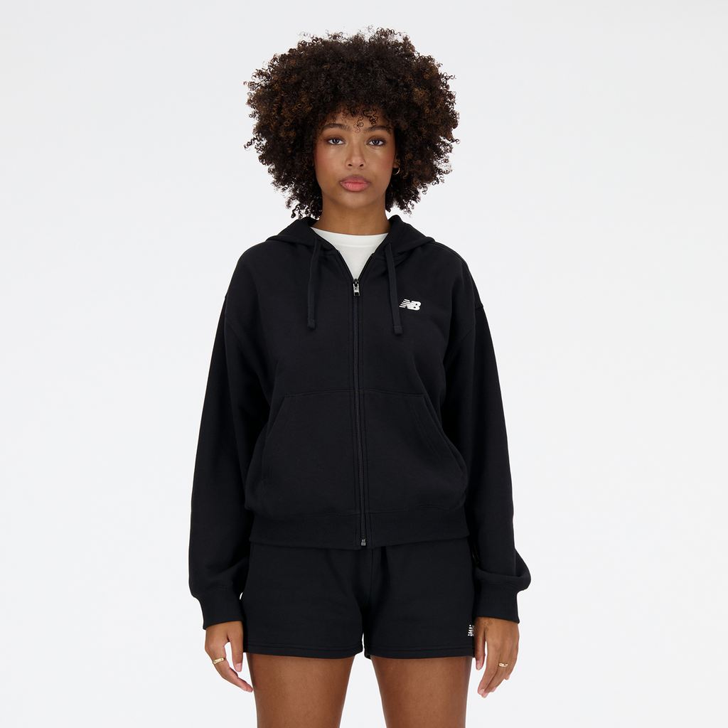 New Balance W New Balance French Terry Full Zip Hoodie - black