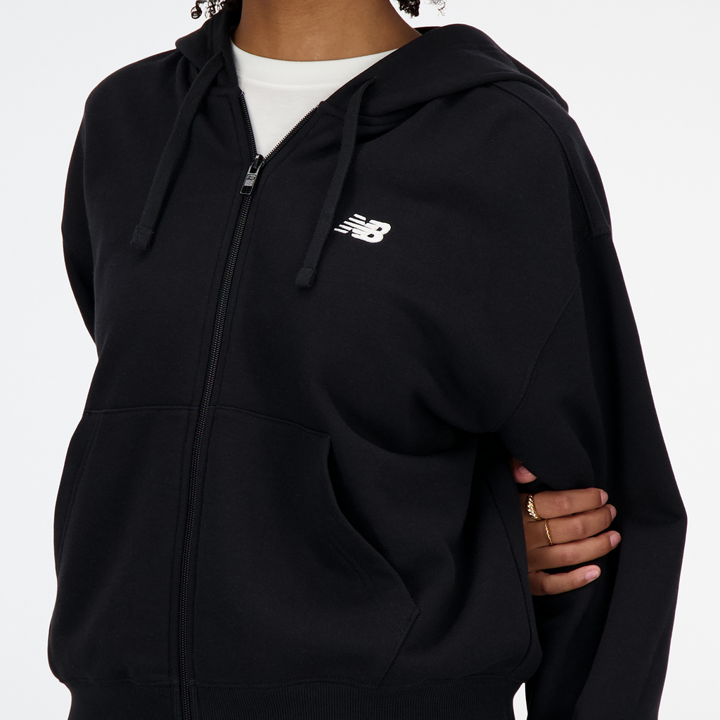 New Balance W New Balance French Terry Full Zip Hoodie - black