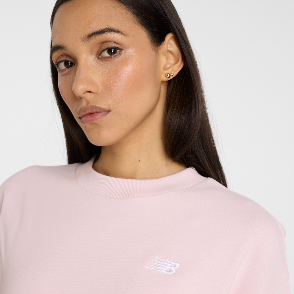 New Balance W Sport Essentials French Terry Small Logo Crew - rose sugar