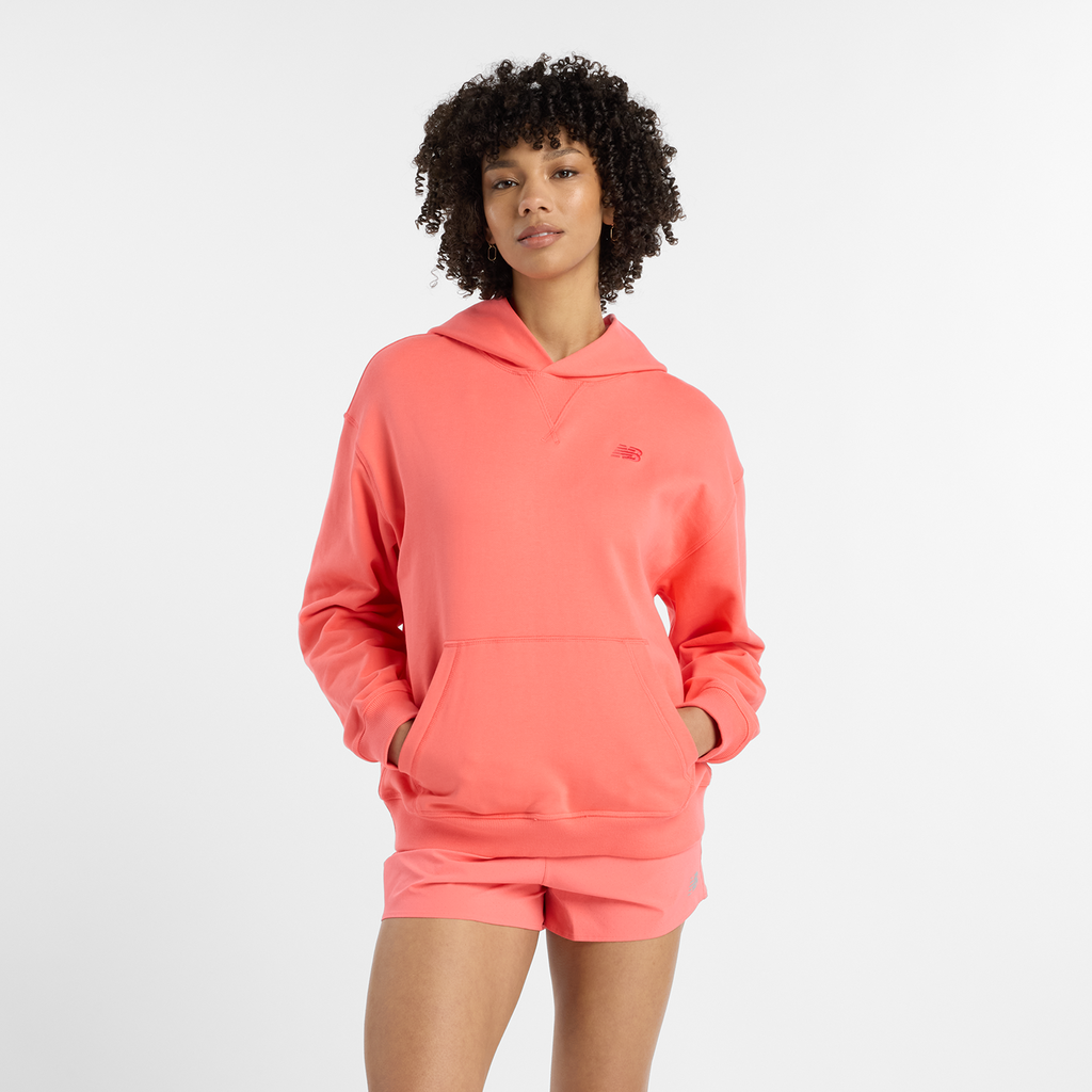 New Balance W NB Athletics French Terry Hoodie - drift red