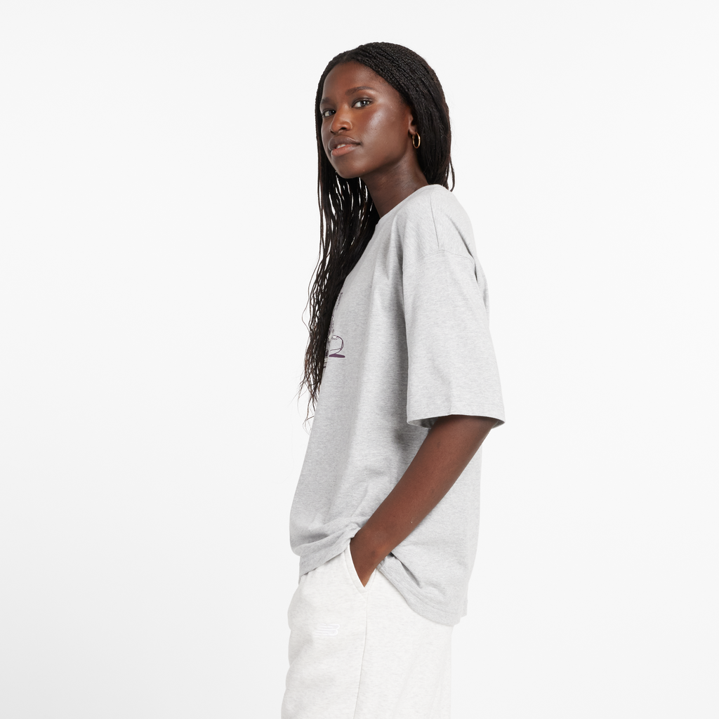 New Balance W New Balance Oversized Flower T-Shirt - athletic grey