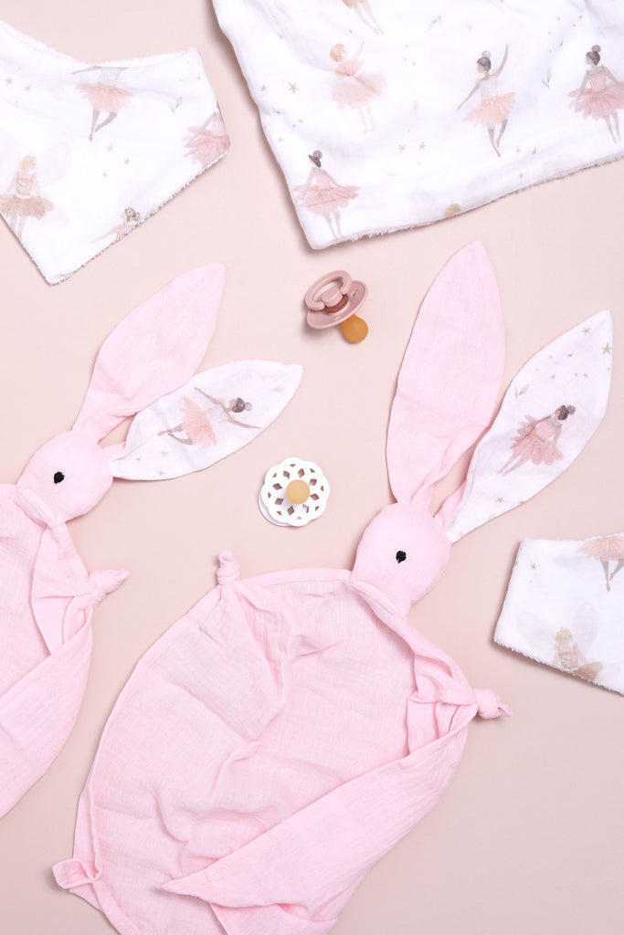 Emma bunny comforter Baby pink Ballerina (Organic) Sue and Samuel