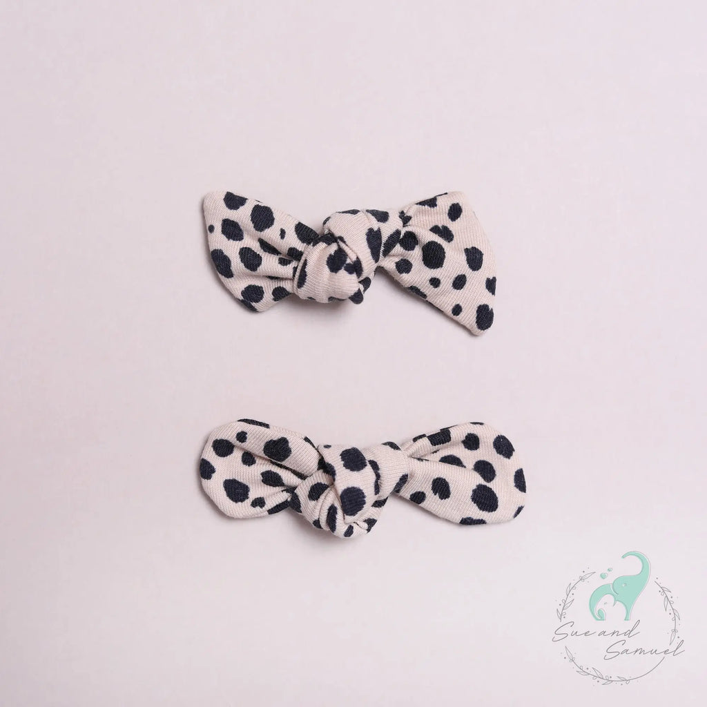 Mini Bow headband Beige Dalmatian Sue and Samuel